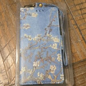 Blue Floral Wallet Phone Case - Stylish Protective Folio